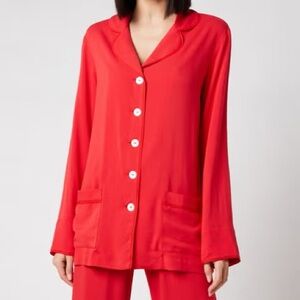 Sleeper Long Sleeve Party Pajama Top - Red - Large NWT